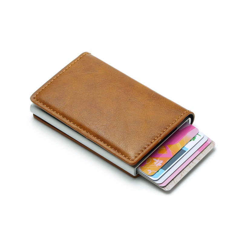 Porte-cartes de crédit antivol pour homme, portefeuille en cuir