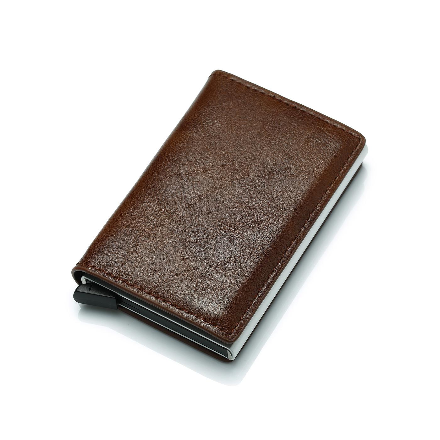 Porte-cartes de crédit antivol pour homme, portefeuille en cuir