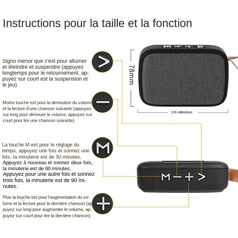 Haut-parleur Bluetooth en tissu